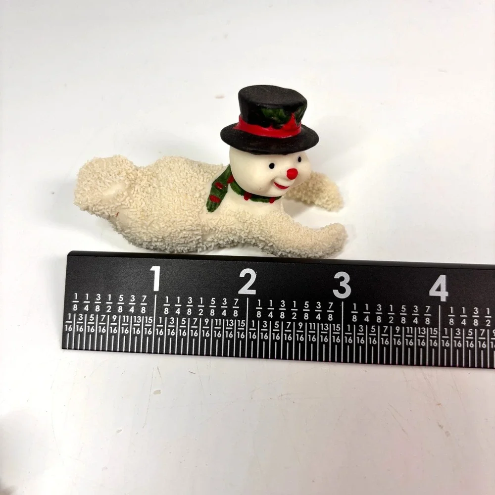 Snowman Candle Huggers Sugared Ceramic Don Mechanic 3in Vintage 1990s (Qty 4)